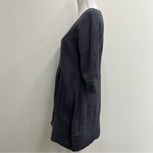 Niche gray textured bell shaped tunic 3/4 length sleeves size small - Picture 3 of 14
